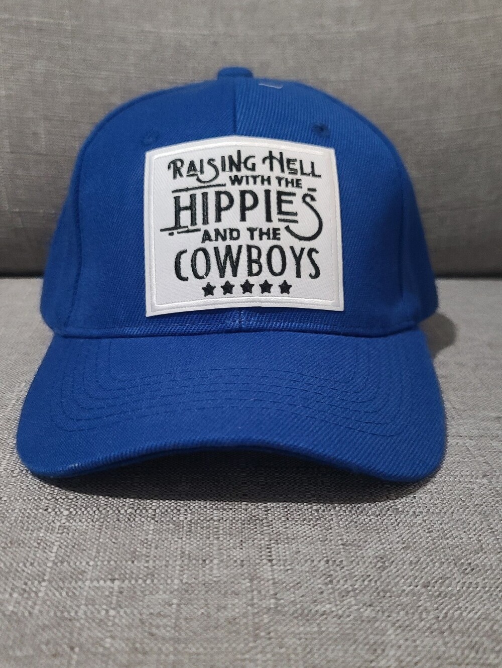 Raising Hell With The Hippies And The Cowboys Embroidered Patch Hat Cap